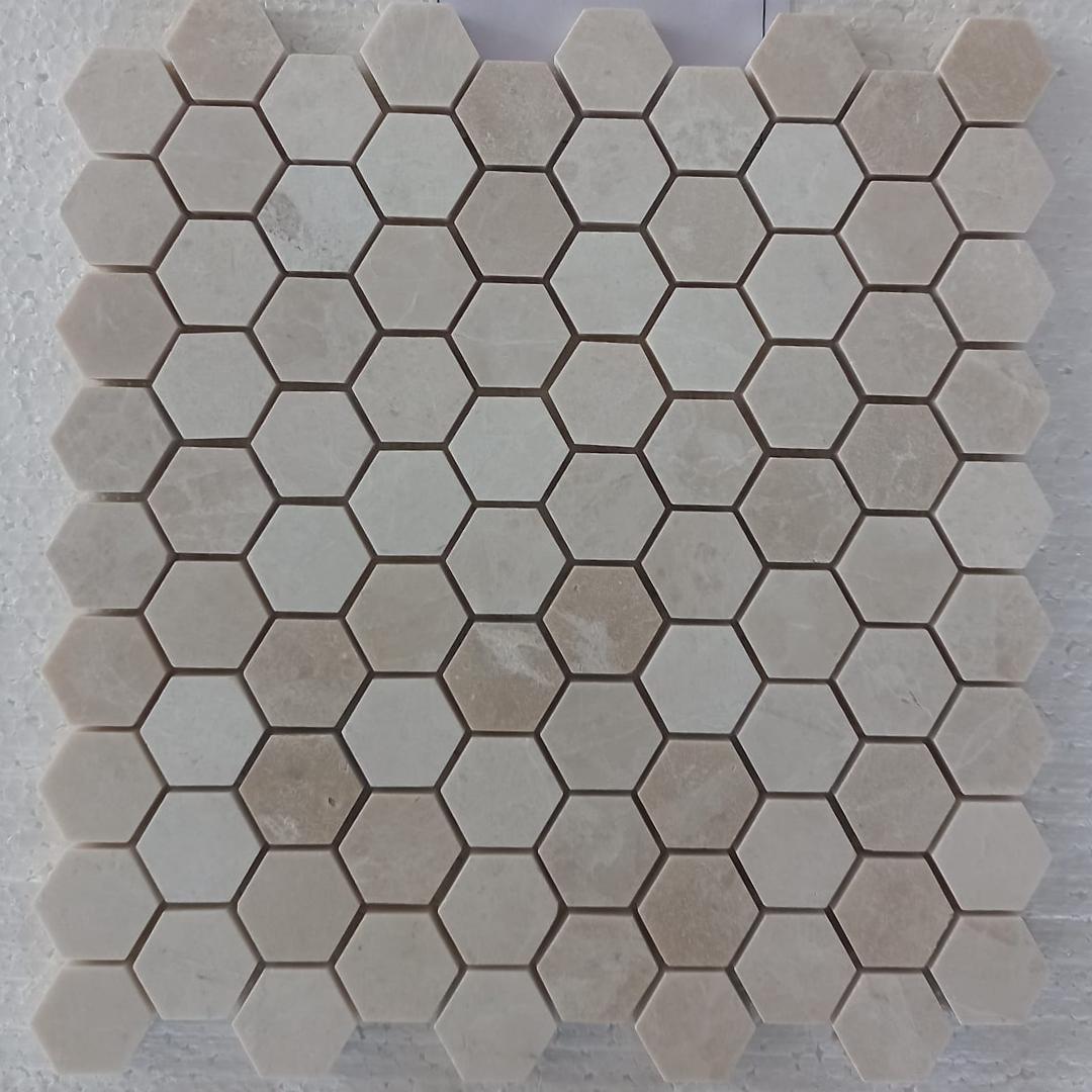 BEIGE Hexagon Mini 12"x12" Honed Mosaic