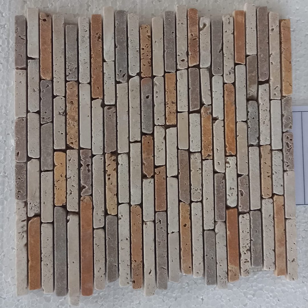 MIX COLOR String 12"x12" Tumbled Mosaic