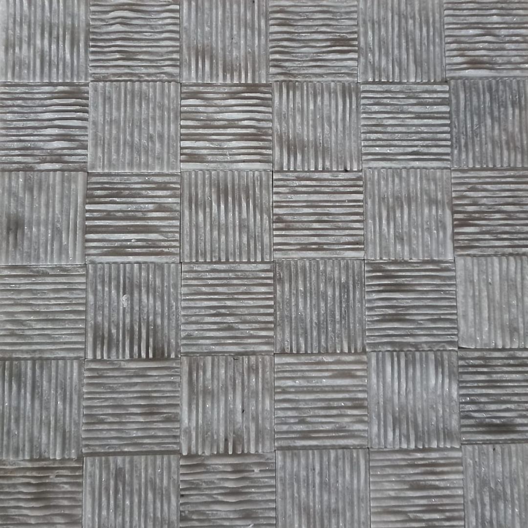 BIANCO GREY Crossroads 12"x12" Combed Mosaic