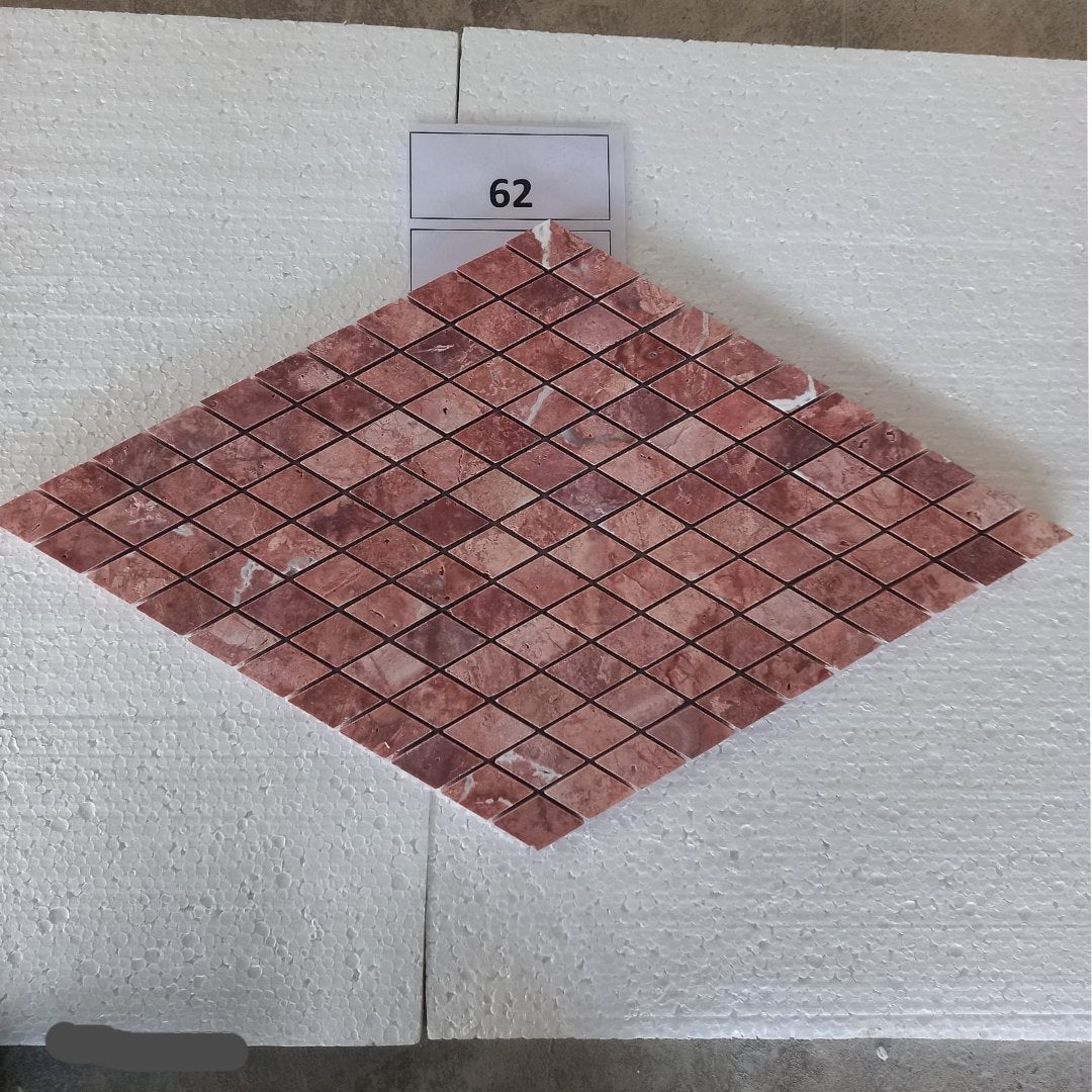 RED TRAVERTINE Losango Honed Mosaic