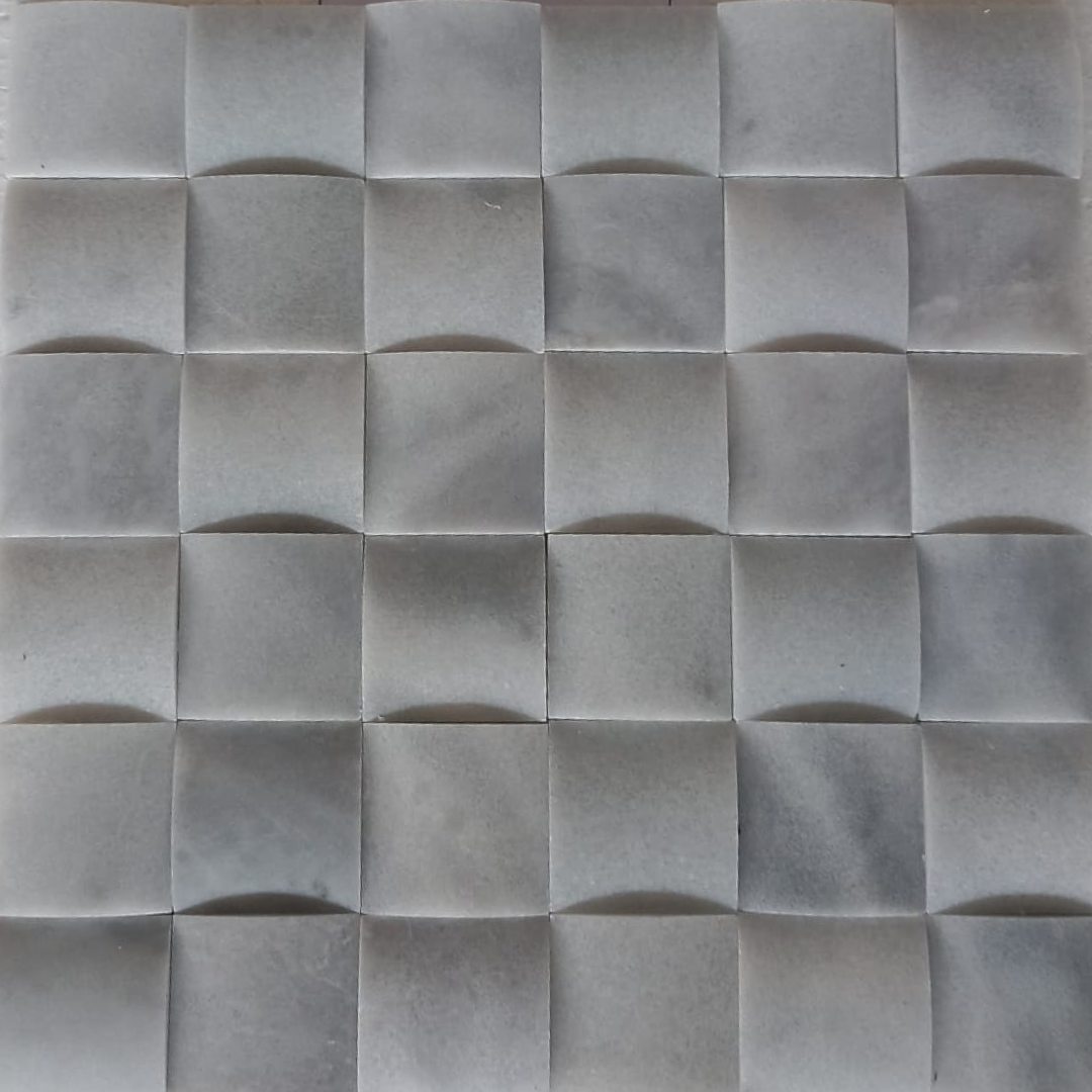 BIANCO GREY 3d Weave 12"x12" Honed Mosaic