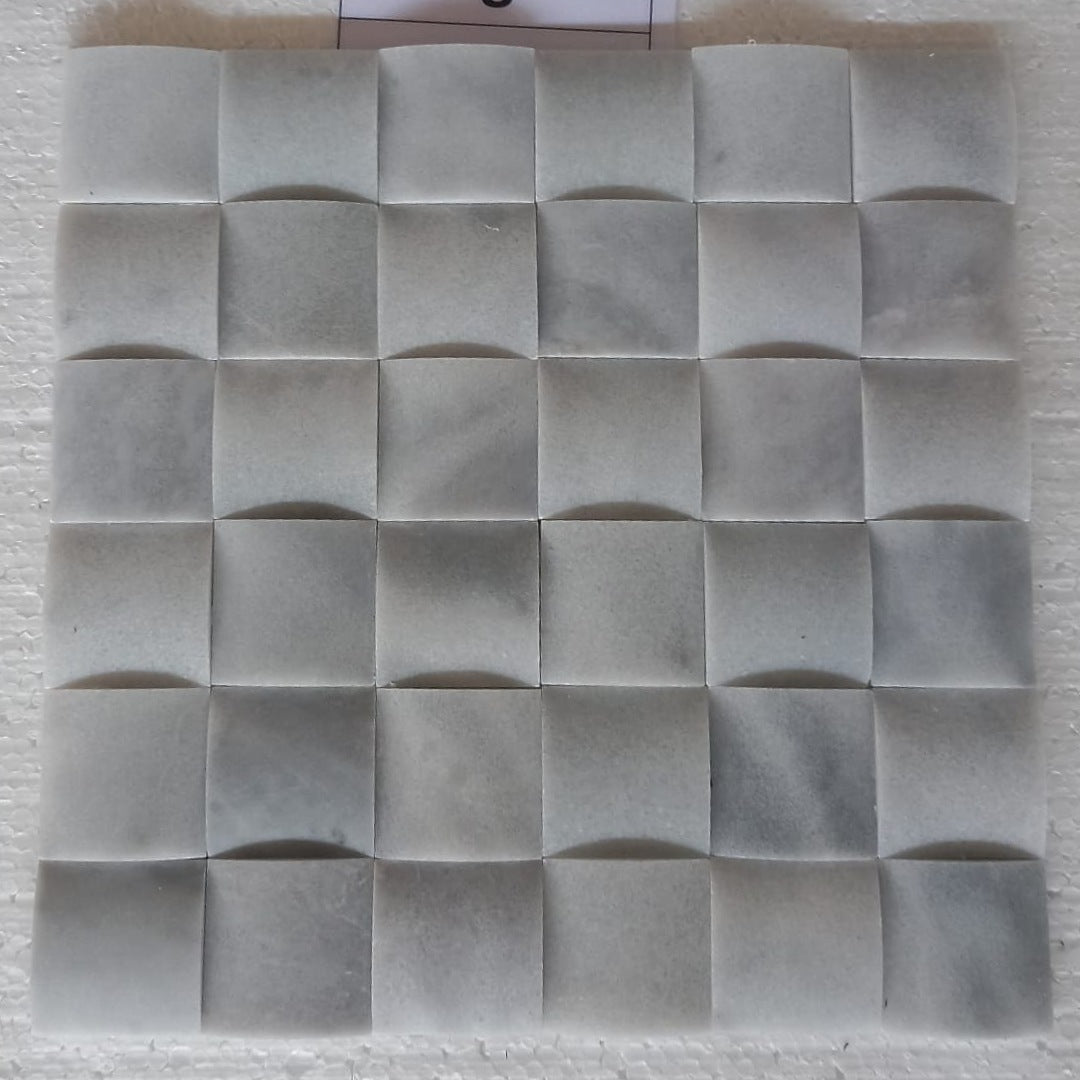 BIANCO GREY 3d Weave 12"x12" Honed Mosaic