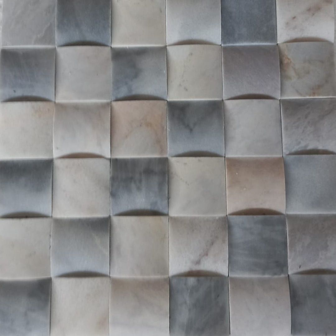 BIANCO VENUS 3d Weave 12"x12" Honed Mosaic