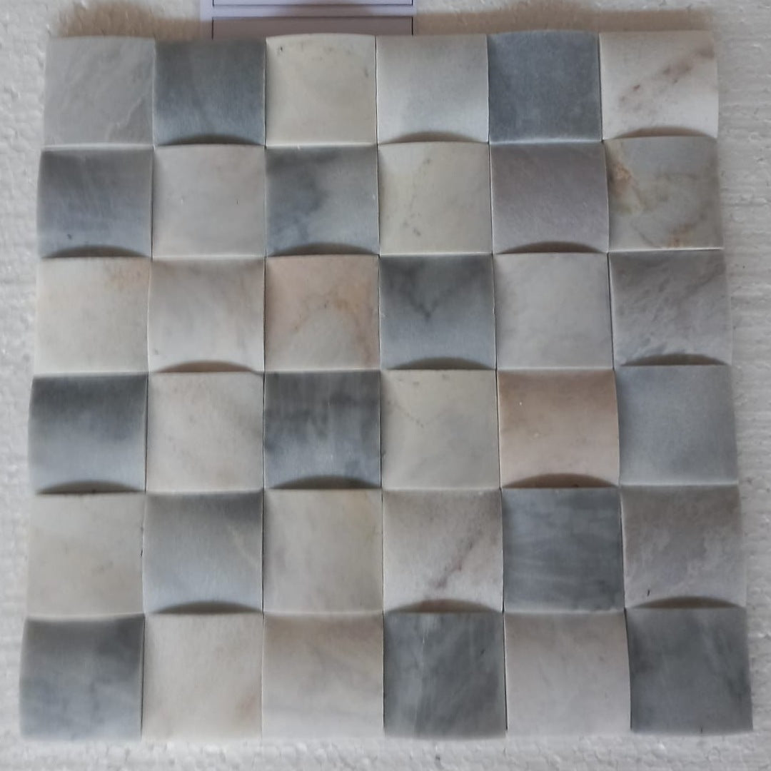 BIANCO VENUS 3d Weave 12"x12" Honed Mosaic
