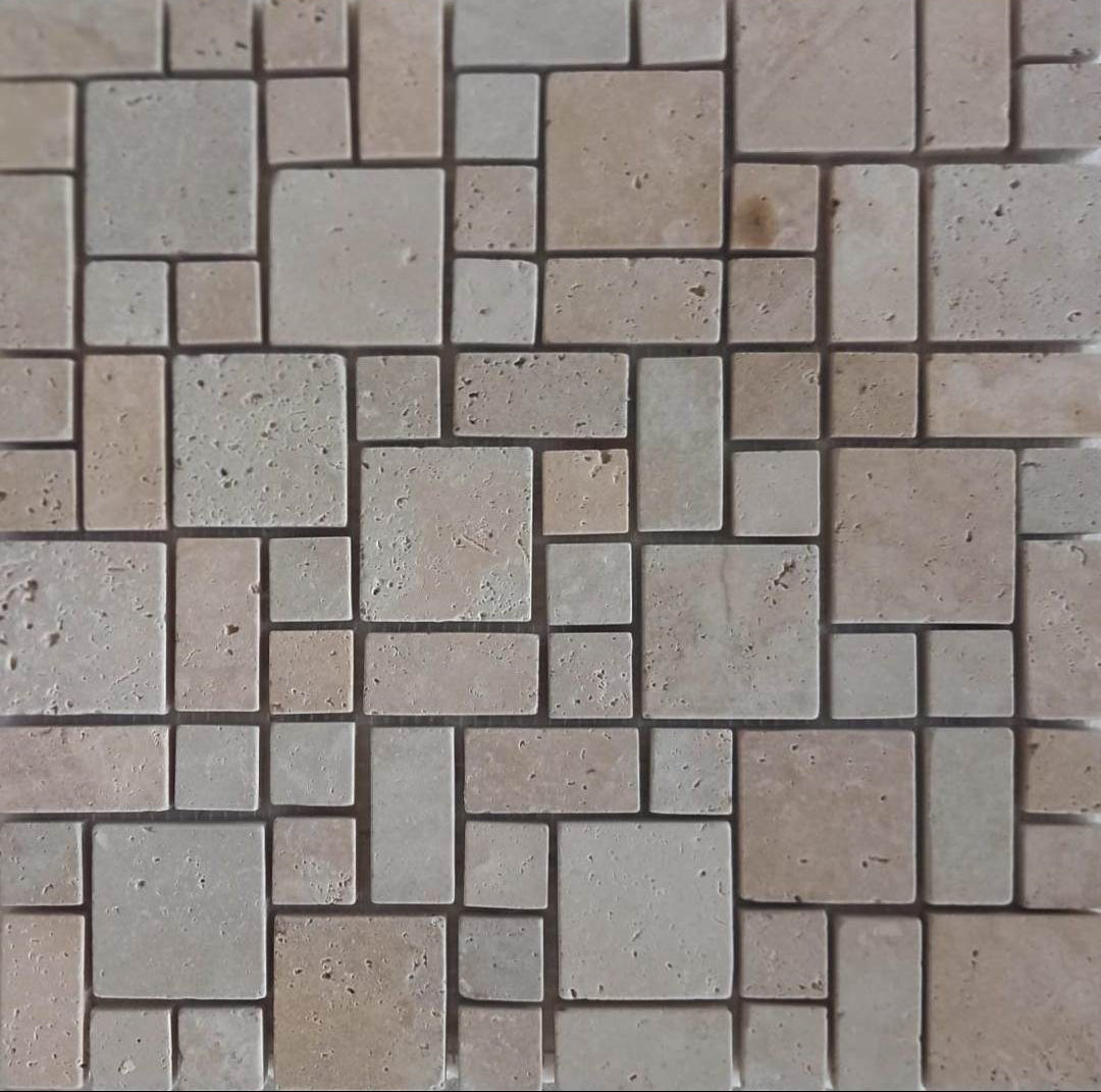 TUSCONY TRAVERTINE Roman Mini Tumbled Mosaic