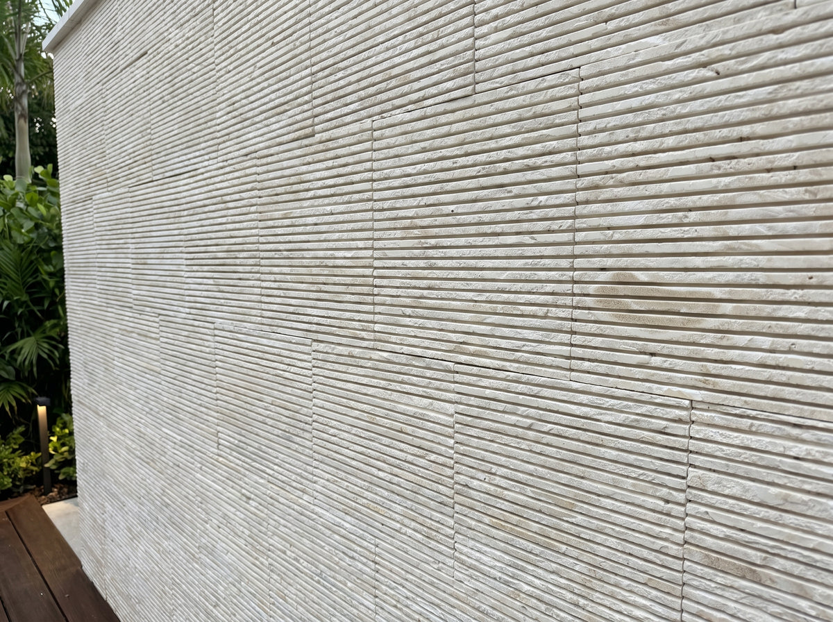 CORAL GEM Slotted & Brushed Wall Veneer