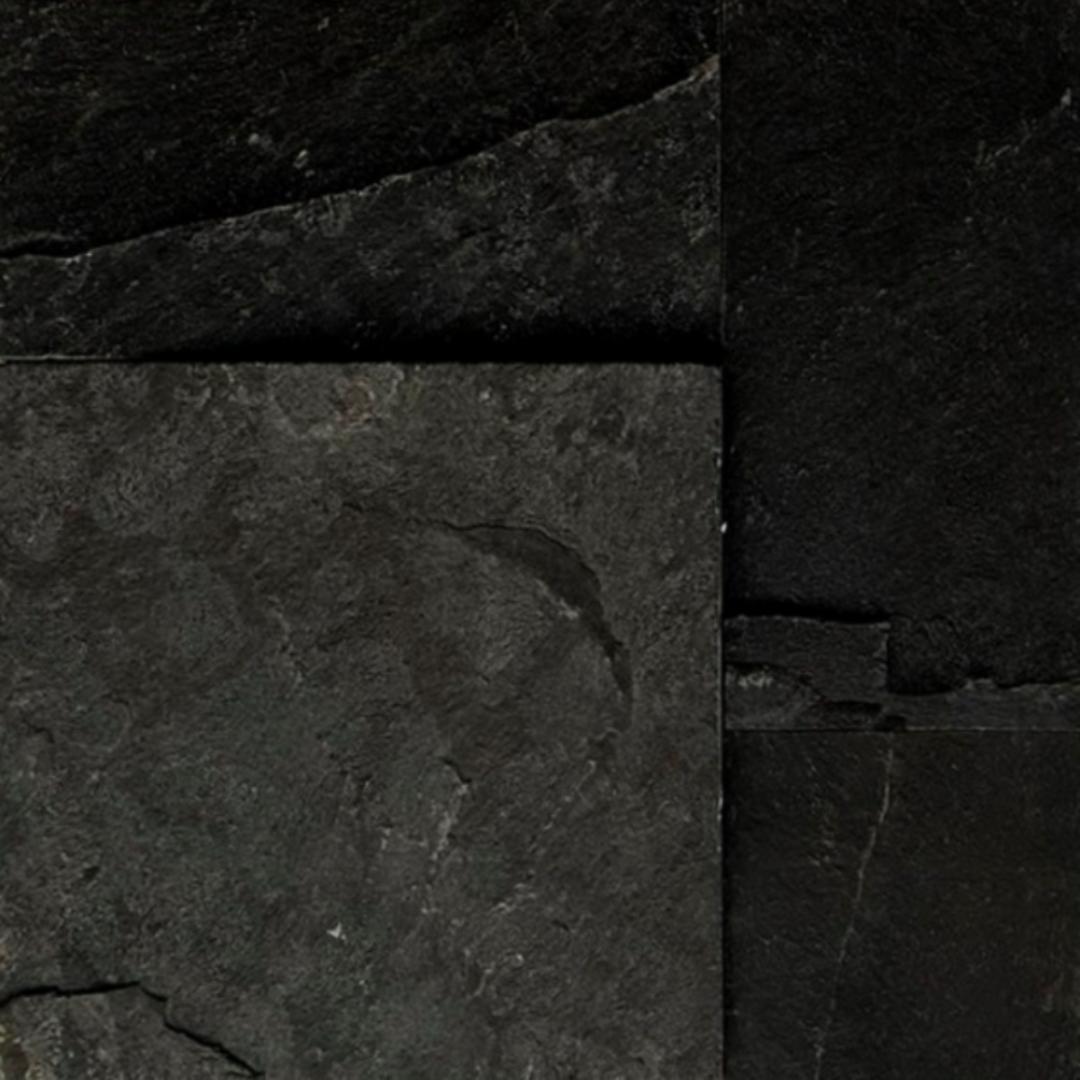 NAVARO SCURO Basalt Split-face rectangles & squares, stacked glued Wall Veneer