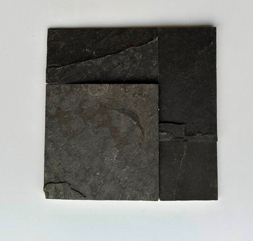 NAVARO SCURO Basalt Split-face rectangles & squares, stacked glued Wall Veneer