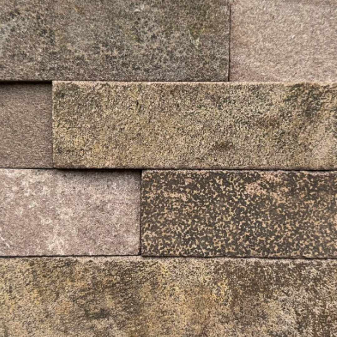 SIERRA VULCANO Basalt Split-face various lenghts rectangles, stacked glued, interlocking Wall Veneer
