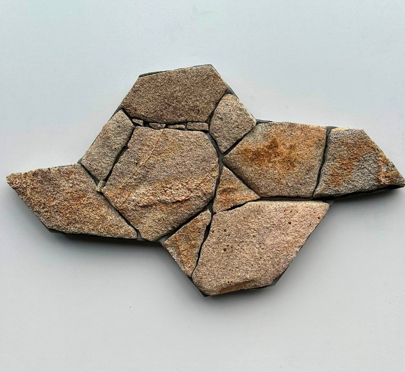 STAR MOLEDO Granite Split-face irregular random, glued on cement board, interlocking Wall Veneer