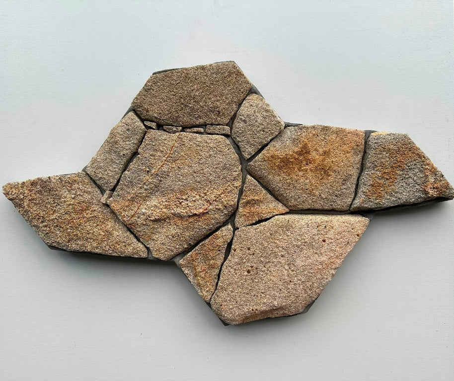 STAR MOLEDO Granite Split-face irregular random, glued on cement board, interlocking Wall Veneer