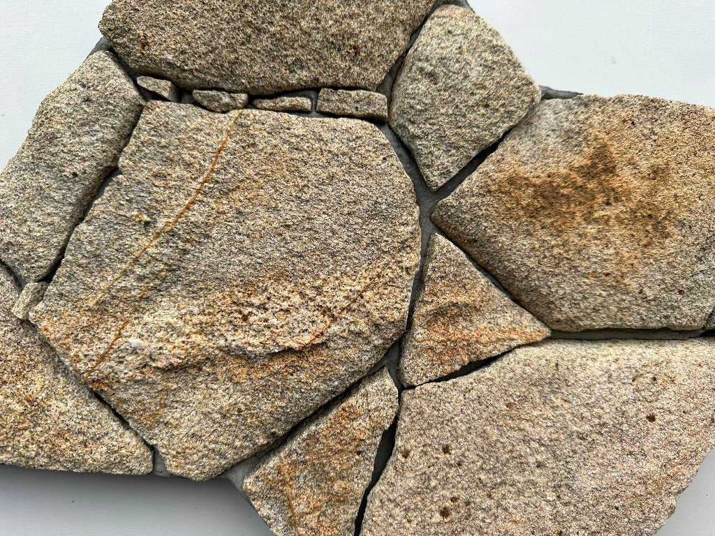 STAR MOLEDO Granite Split-face irregular random, glued on cement board, interlocking Wall Veneer