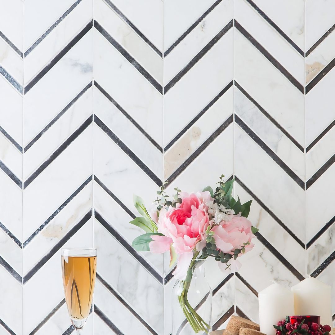 AMARANTE, VENATO CHEVRON, Mosaic - Asian