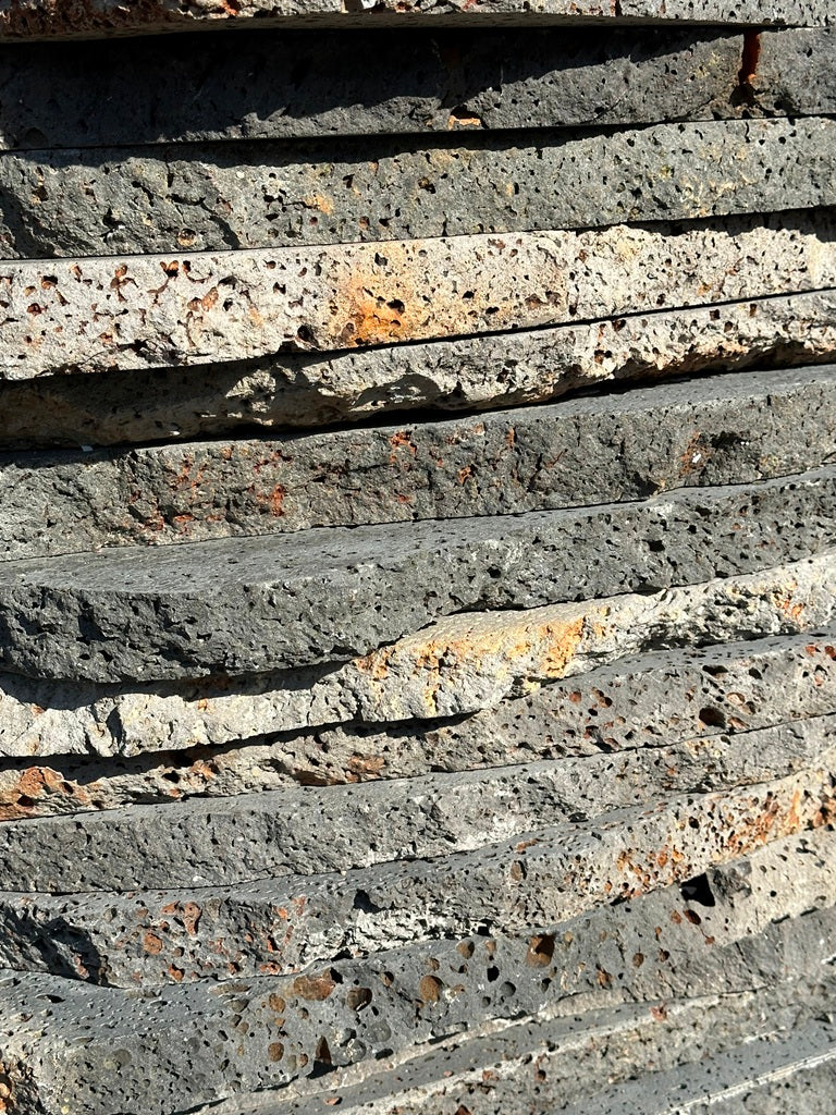 PUKA LAVA GREY - ROUND RANDOM, Basalt Brushed - 24" diameter & up x 1.5" thick Paver