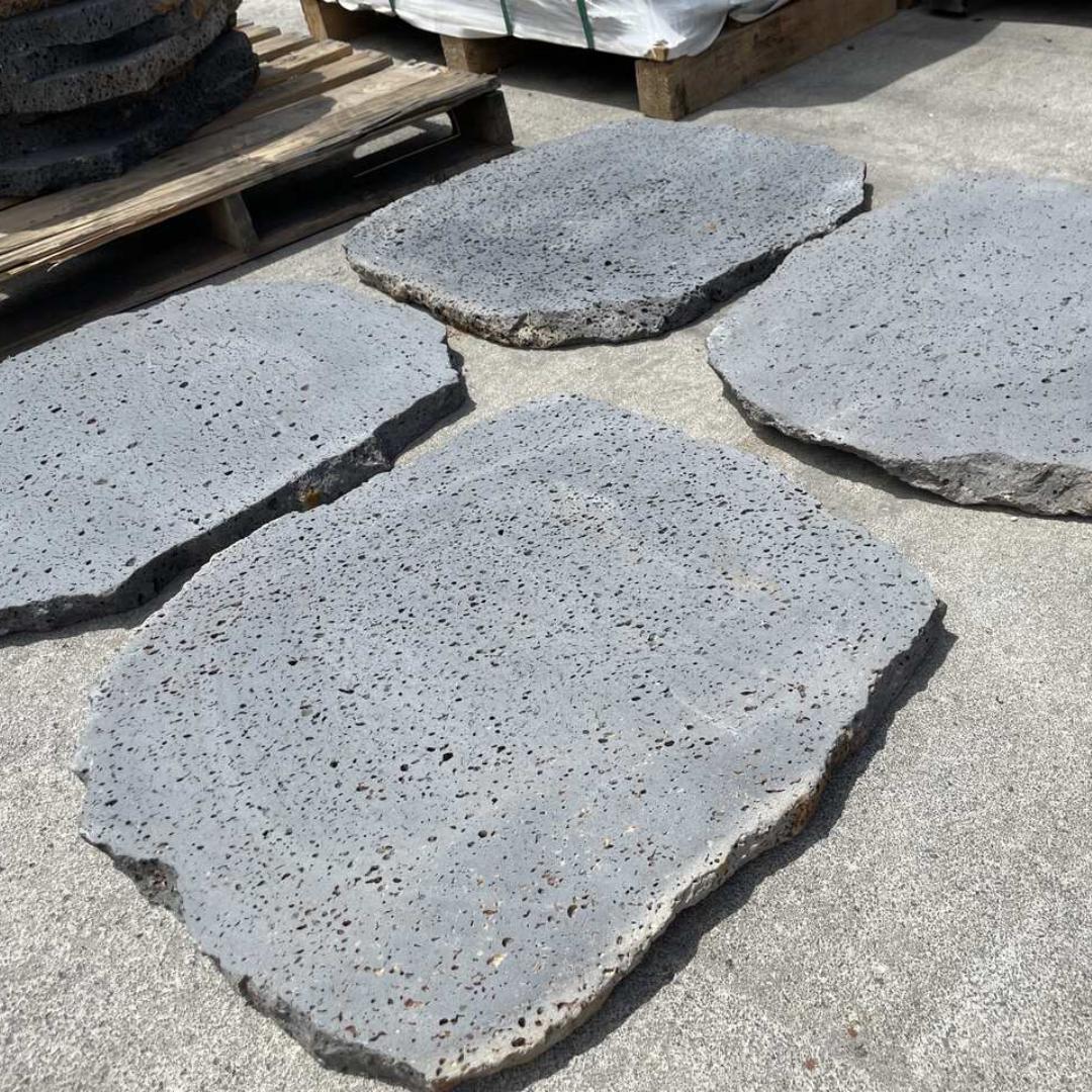 PUKA LAVA GREY - ROUND RANDOM, Basalt Brushed - 24" & up x 1.5" Paver & Flagstone