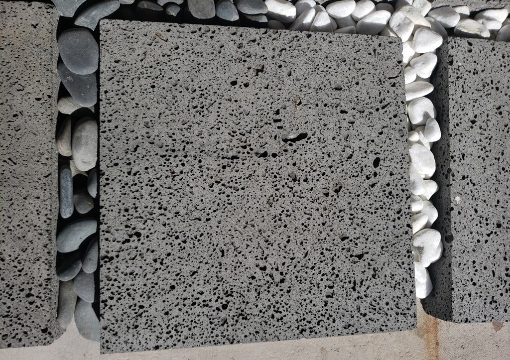 PUKA LAVA GREY - STRAIGHT, Basalt Saw Cut - 18" x 18" x 1.5" thick Paver
