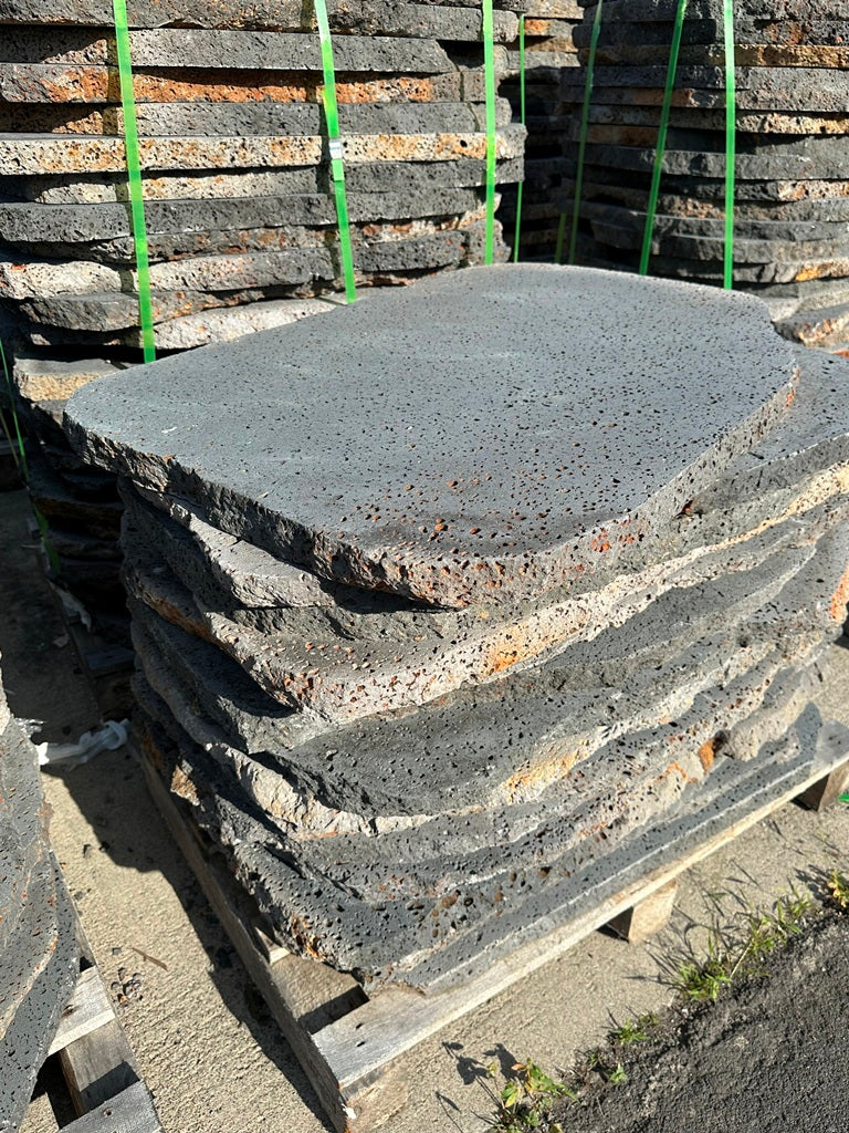 PUKA LAVA GREY - RECTANGLE RANDOM, Basalt Brushed - 30" & up x 24" x 1.5" thick Paver