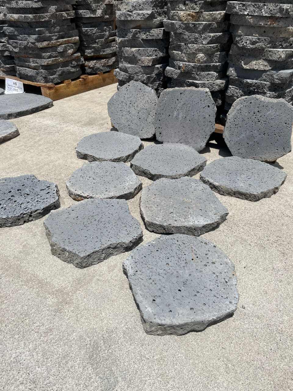 Basalt Stone Rounded PUKA LAVA GREY-ROUND RANDOM, Basalt Brushed- 12
