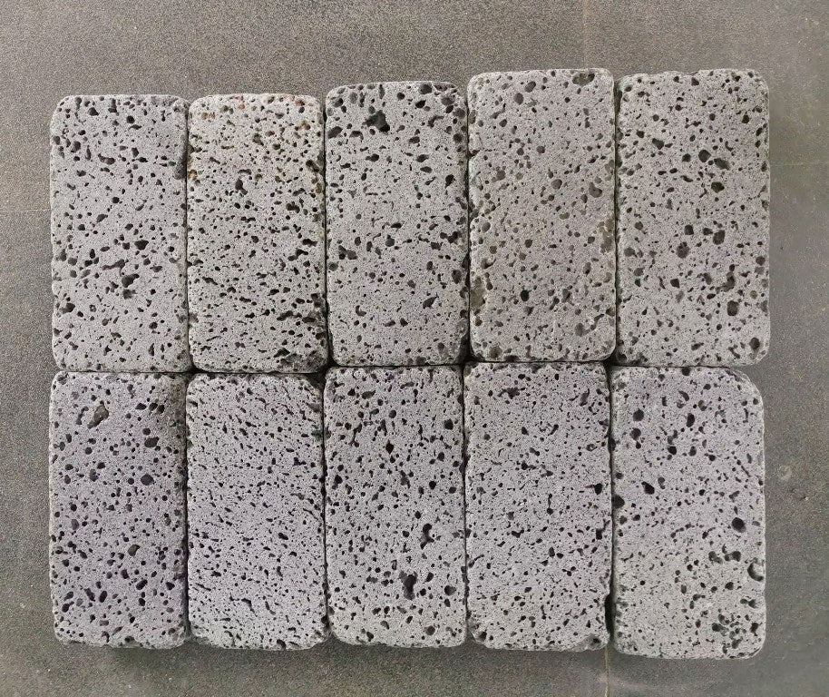 PUKA LAVA GREY - COBBLES TUMBLED, Basalt Saw Cut - Paver