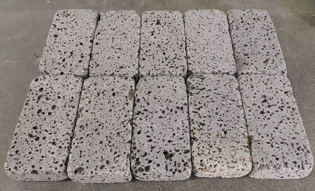 PUKA LAVA GREY - COBBLES TUMBLED, Basalt Saw Cut - Paver
