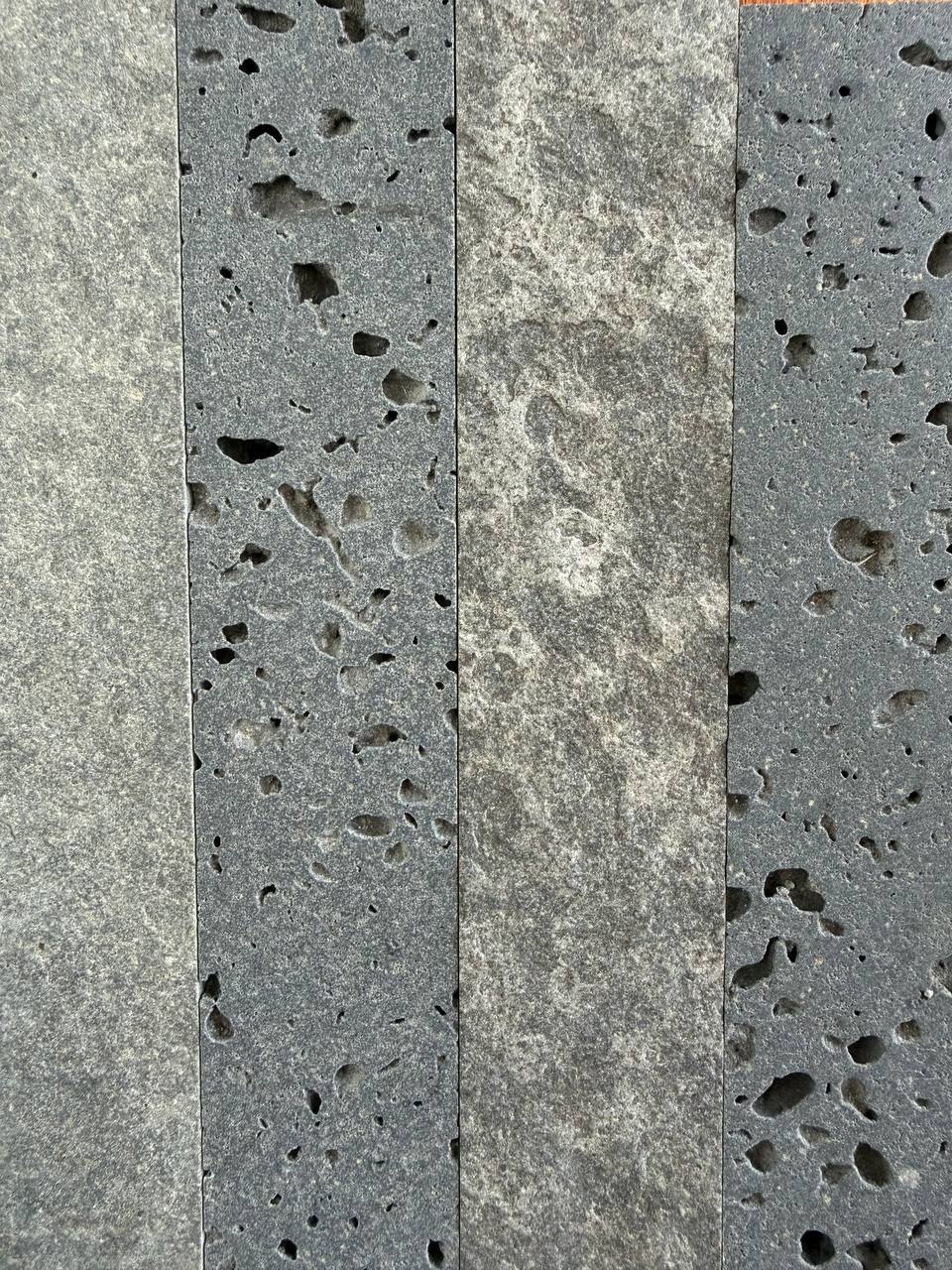 PUKA LAVA GREY & SOLID LAVA GREY Strip Brushed & Flamed/Brushed Mix Ledger Wall Veneer