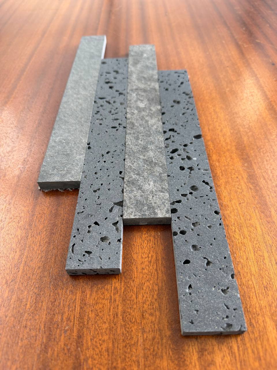 PUKA LAVA GREY & SOLID LAVA GREY Strip Brushed & Flamed/Brushed Mix Ledger Wall Veneer