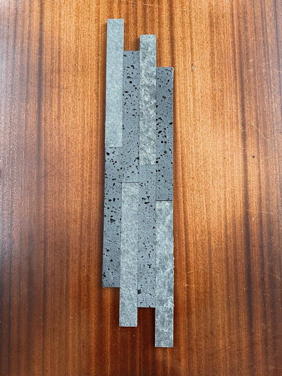 PUKA LAVA GREY & SOLID LAVA GREY Strip Brushed & Flamed/Brushed Mix Ledger Wall Veneer