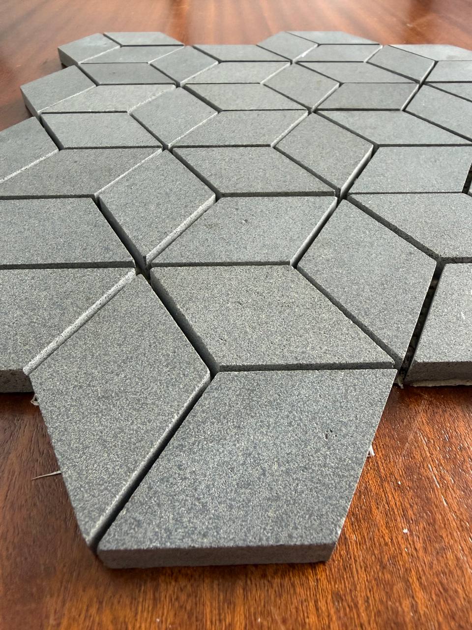 SOLID LAVA GREY 3D Box Brushed Mosaic