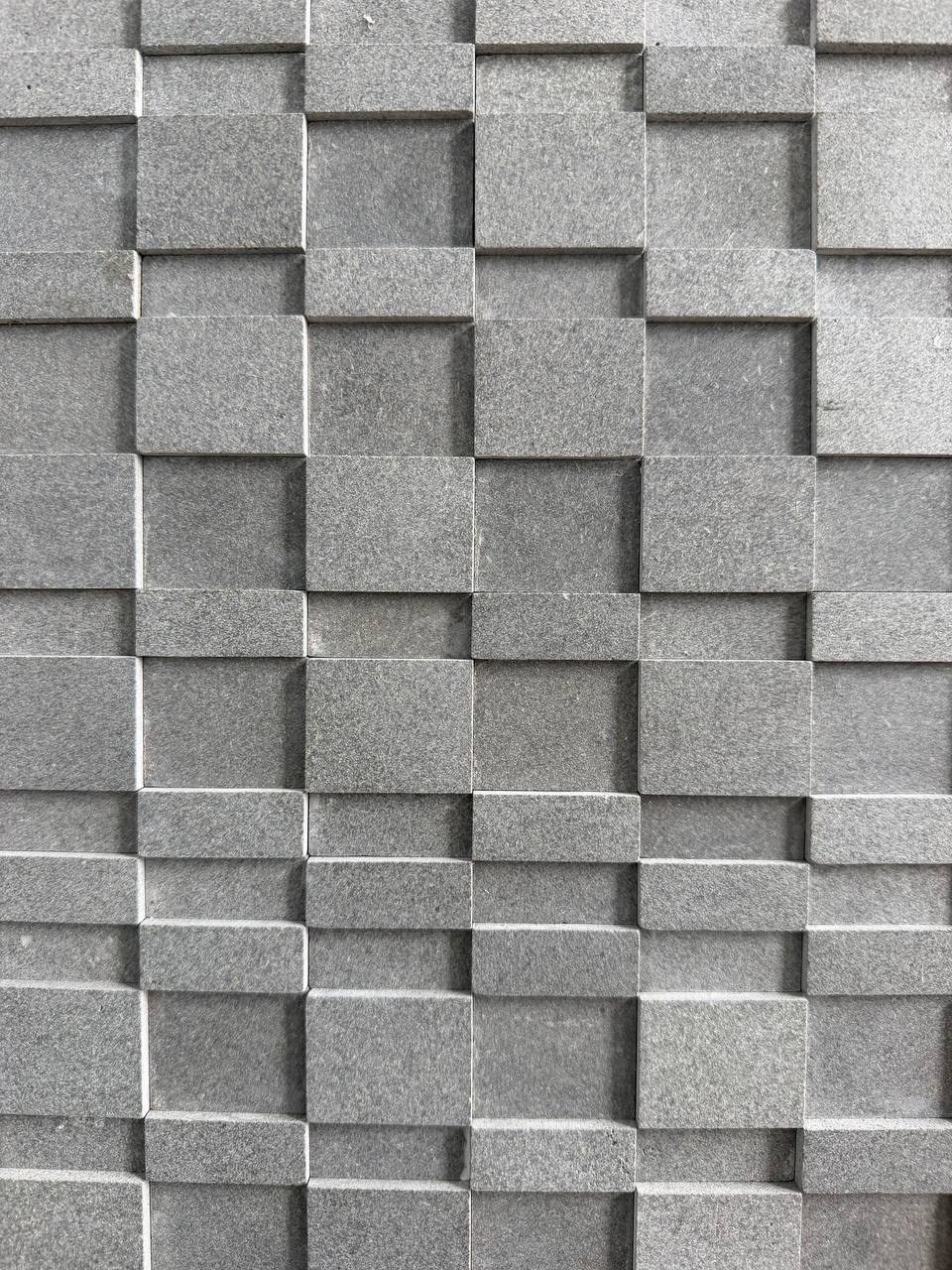 SOLID LAVA GREY 3D Brushed Mosaic - Asian