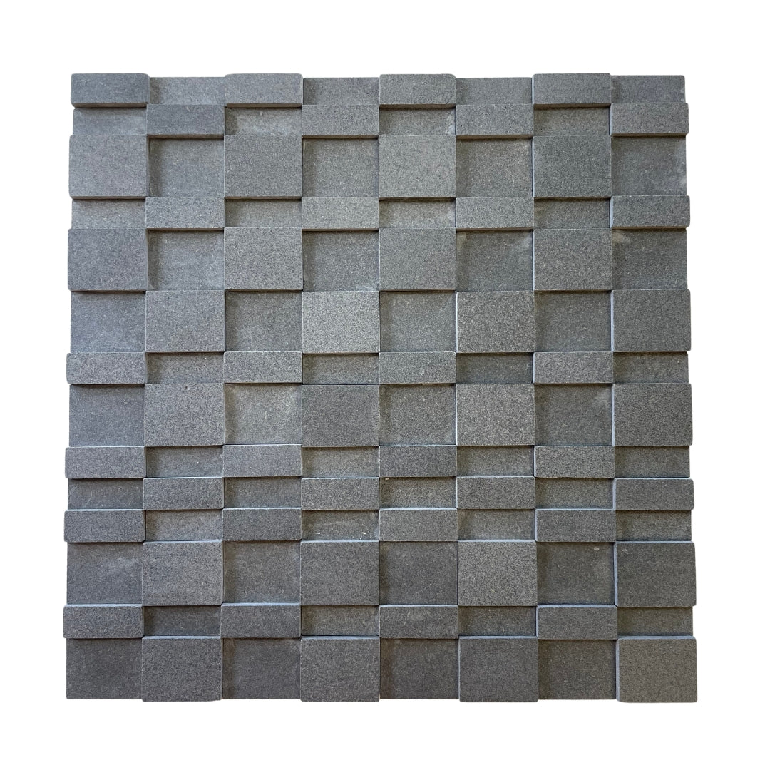 SOLID LAVA GREY 3D Brushed Mosaic - Asian