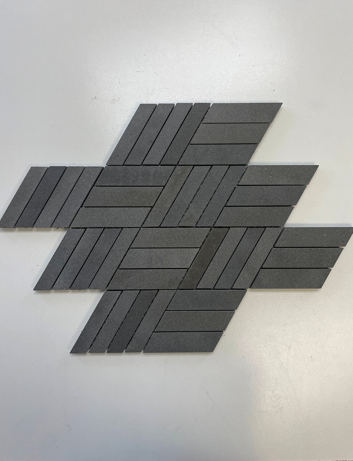 SOLID LAVA GREY Finger Cross Brushed Mosaic