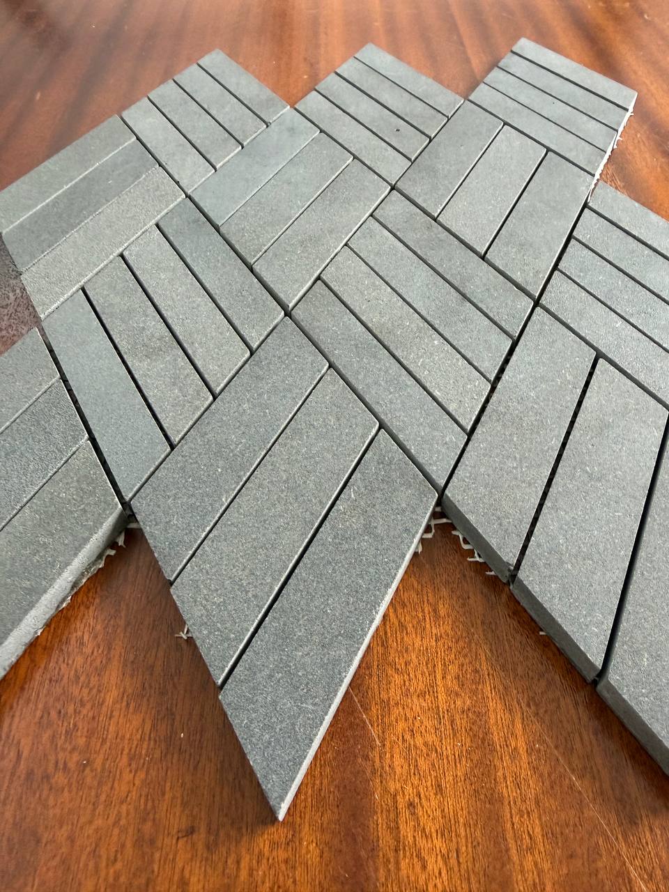 SOLID LAVA GREY Finger Cross Brushed Mosaic