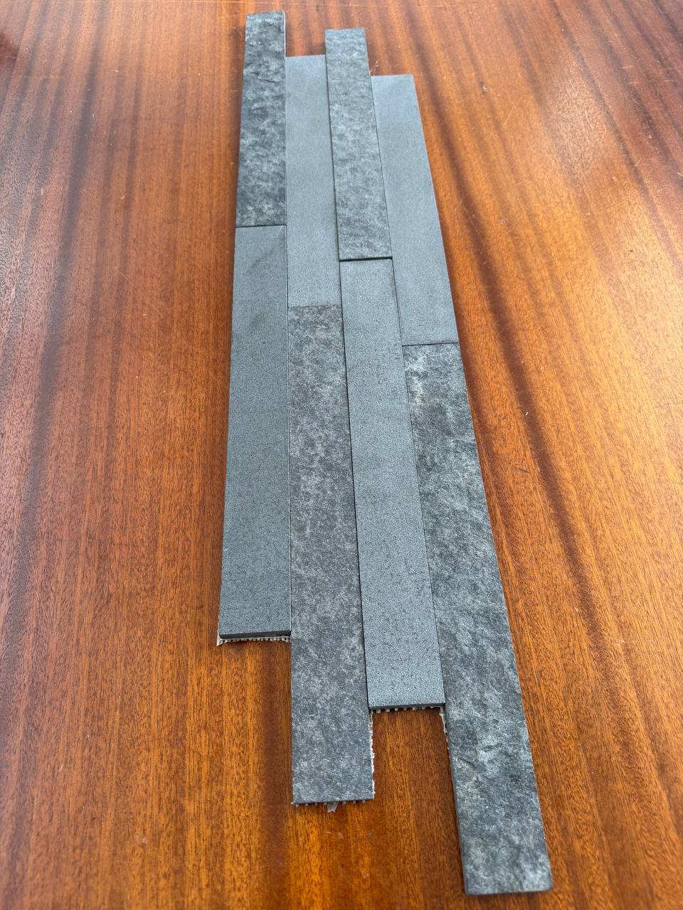 SOLID LAVA GREY Strip Brushed & Flamed/Brushed Mix Ledger Wall Veneer