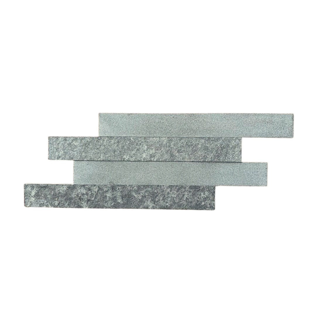SOLID LAVA GREY Strip Brushed & Flamed/Brushed Mix Ledger Wall Veneer