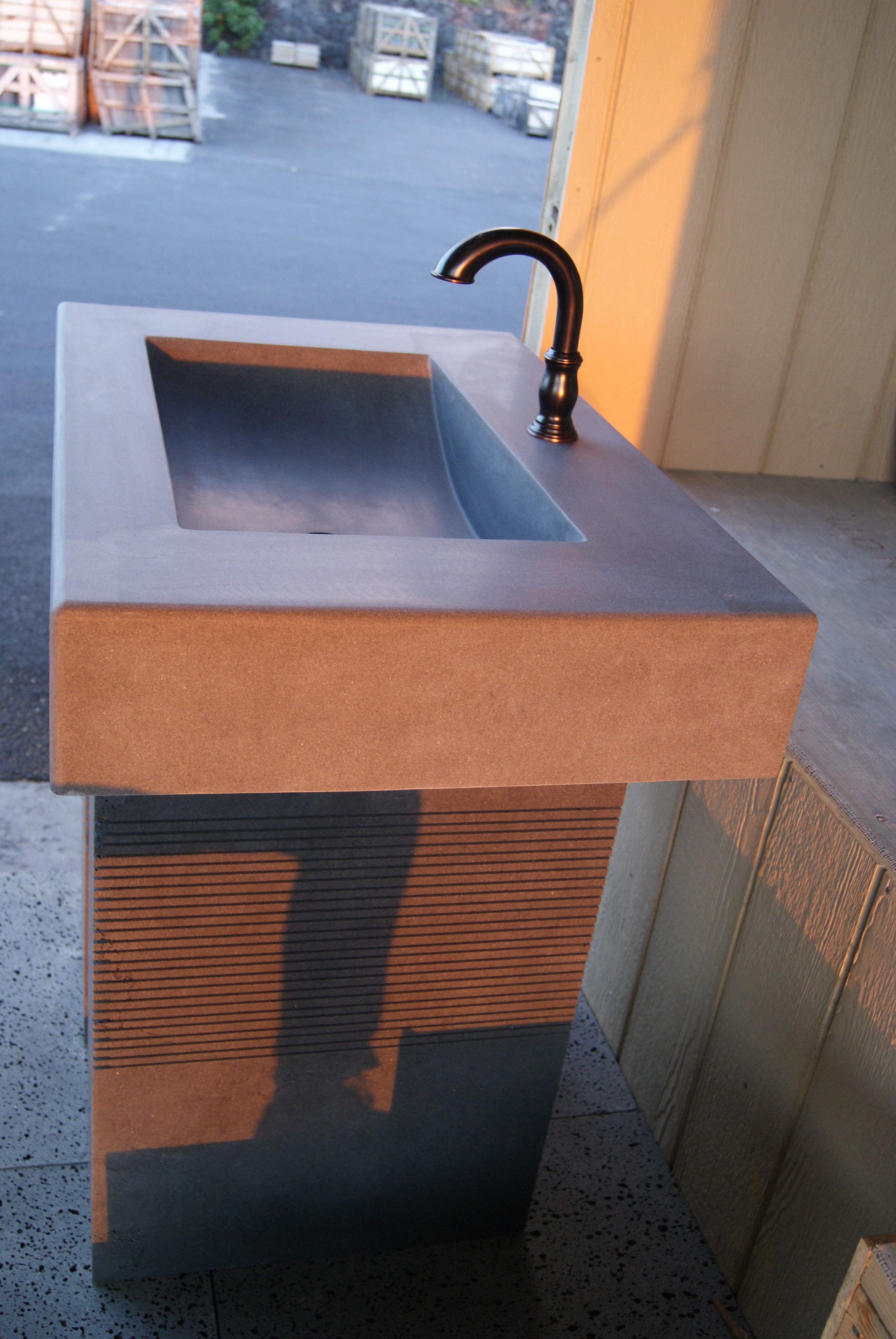 SOLID LAVA GREY Basalt Honed/Filled, Straight & Bowl Sink