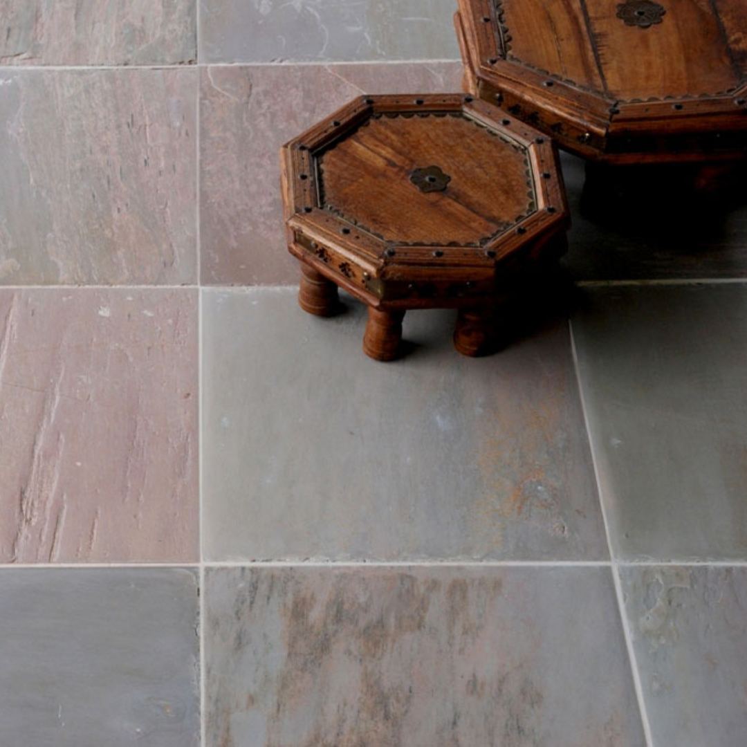 LIME PINK Limestone Antiqued Tile