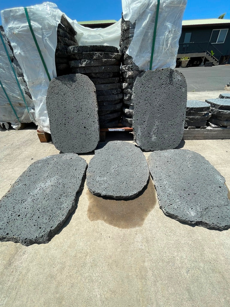 PUKA LAVA GREY - SUEDE OVAL RANDOM EDGE, Basalt SUEDE - 24" x 16" x 1 1/2" Paver (2.66 SF/PC)