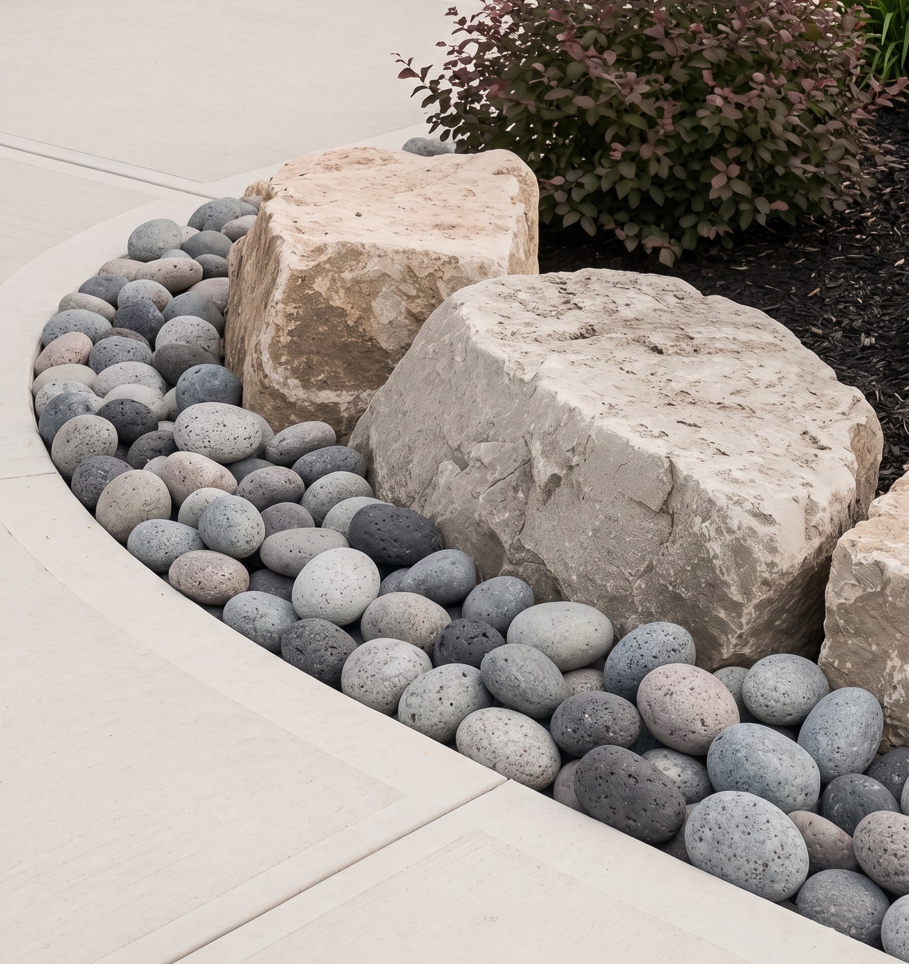 ANVIL GREY Polished Tumbled Garden Pebbles