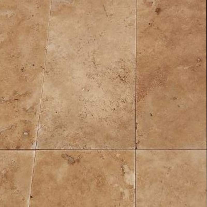 LIGHT WALNUT Travertine Brushed-Unfilled Tile