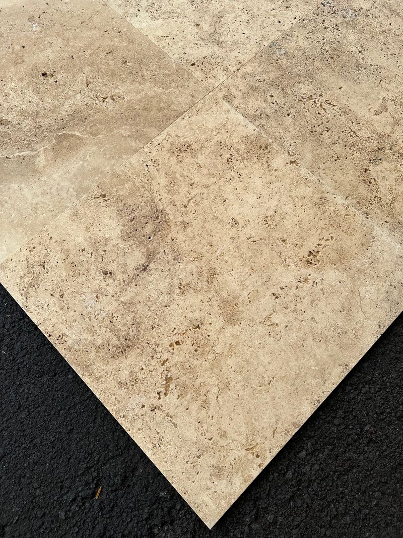 Dark Walnut Travertine Tile Hawaii Stone Imports