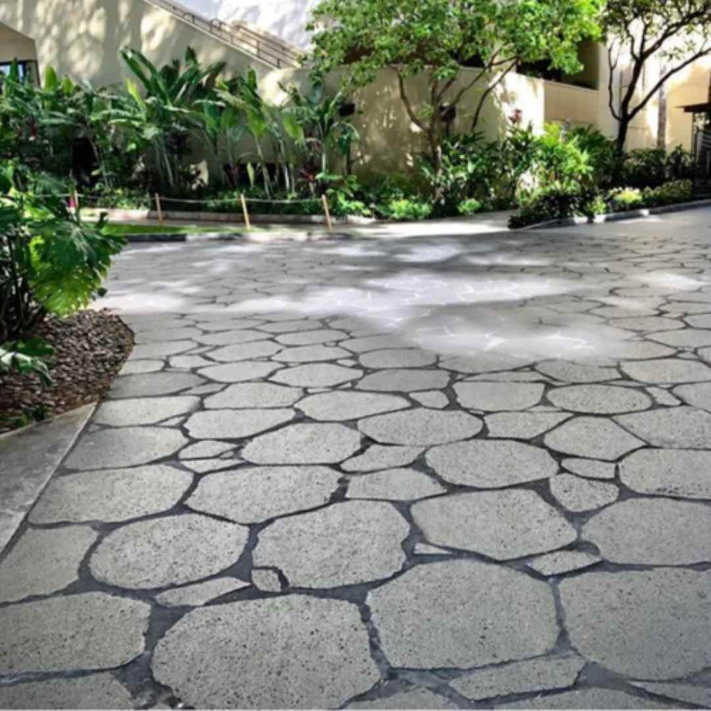 Basalt Rocks Rounded Edges PUKA LAVA GREY - ROUND Random Edge Paver Flagstone - Hawaii Stone