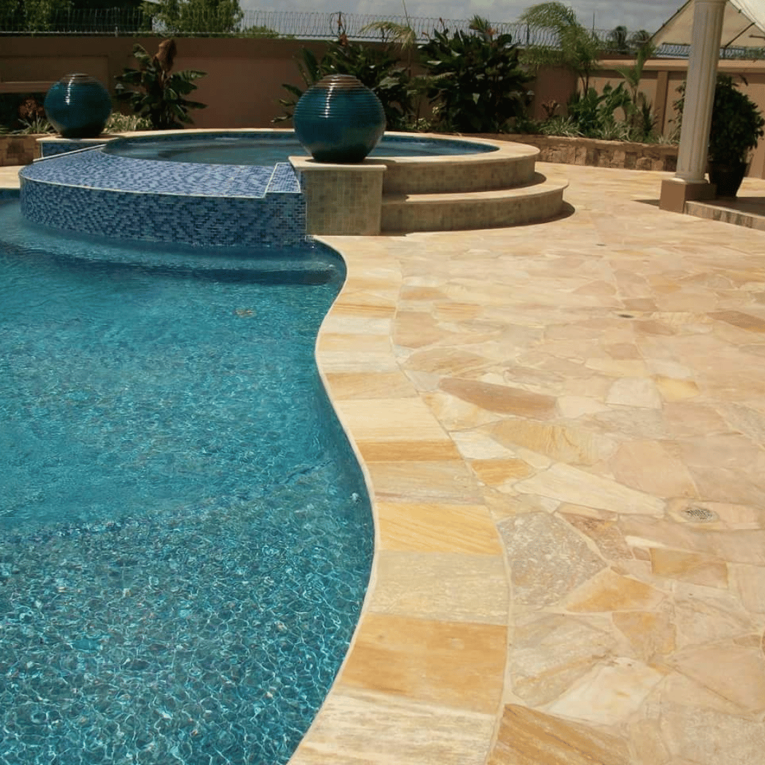 Daffodil Yellow Quartzite Pool Coping Hawaii Stone Imports
