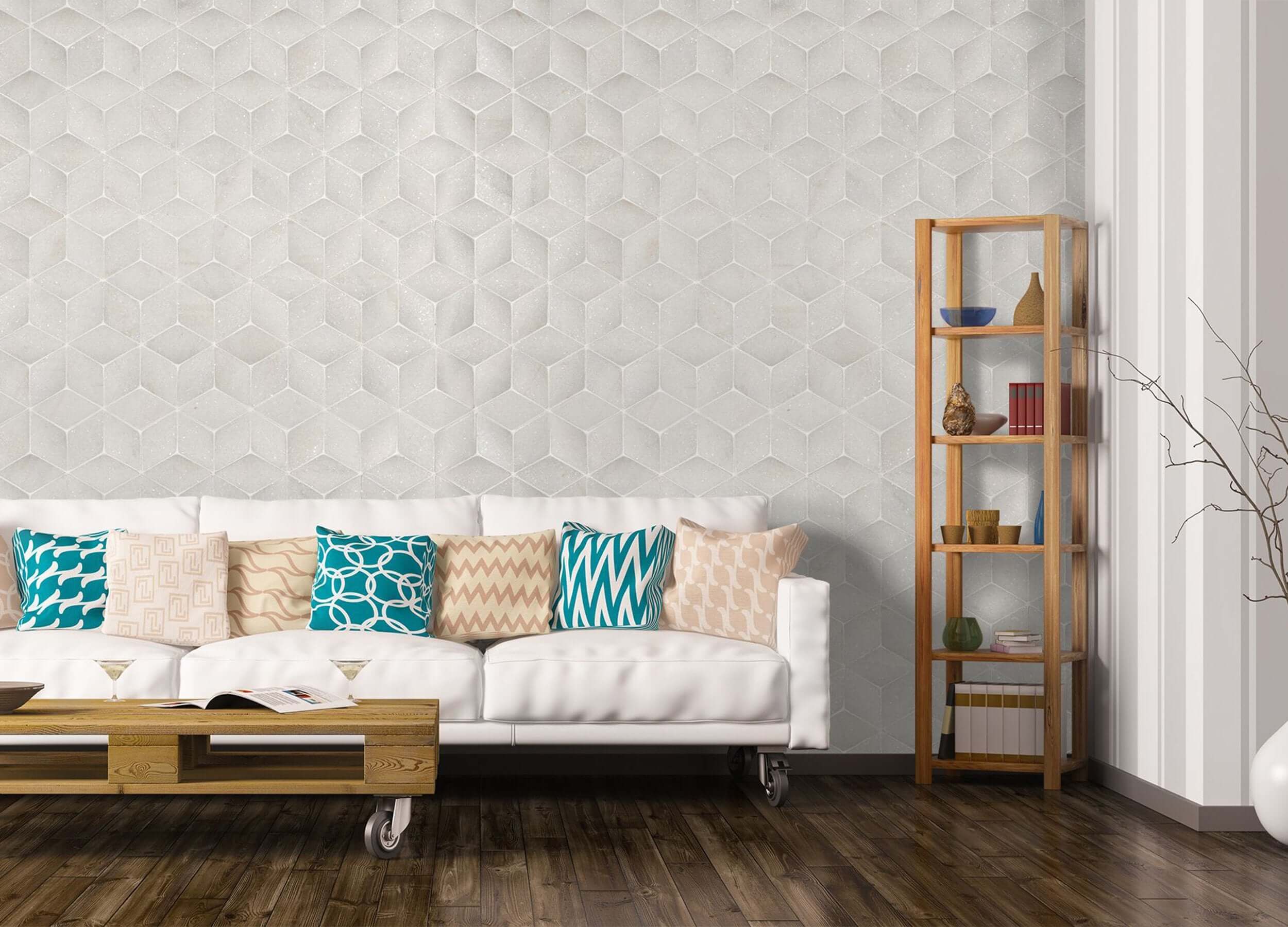 Crystal White Marble Paragon Hex Profile Hawaii Stone Imports