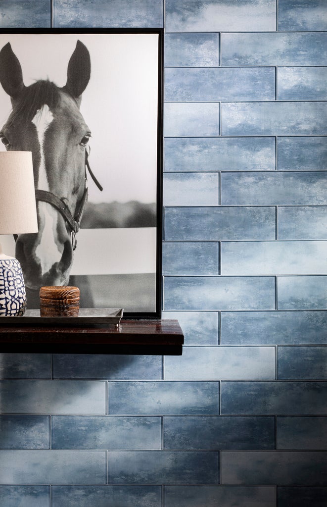 Horizon Blue Glass Impressions 12x3.5 Tile Hawaii Stone Imports