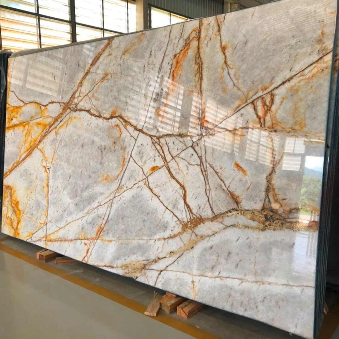 Crystal Imperial Quartzite Slab Hawaii Stone Imports